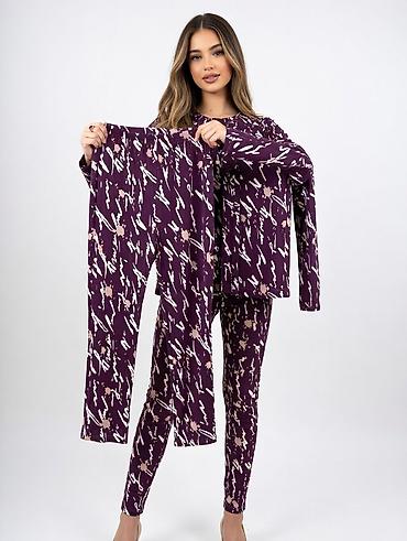 alt paltarları: Qadınlar üçün ev geyimləri və pijama dəstləri - Bənövşəyi rəngdə — 1