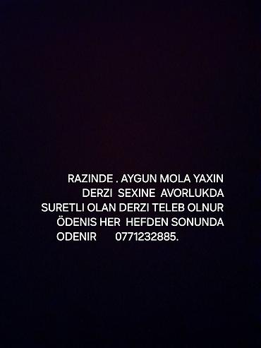 gemide fehle isi: Razində, Aygün Molaya yaxın ərazidə dərzi sexinə təcrübəli və sürətli — 1