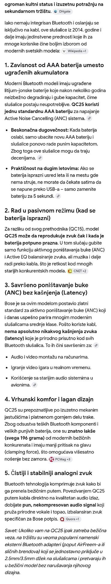 Slušalice: **BOSE®** Over-ear Slušalice sa specijalnim kablom — 30