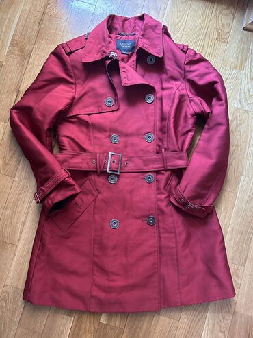 kožna jakna s krznom: S (EU 36), Upotrebljenо, Sa postavom, bоја - Bordo