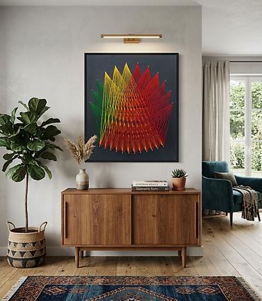 слепки рук: Стринг-арт панно «Geometric Crown» - Размер: высота 46 см, ширина 40 — 1