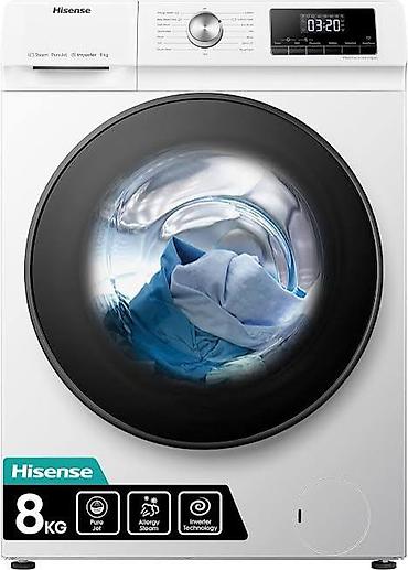 Бытовая техника: Стиральная машина Hisense, 8 кг, Новый, Автомат, Без сушки, Есть кредит, Самовывоз, Бесплатная доставка, Платная доставка — 1