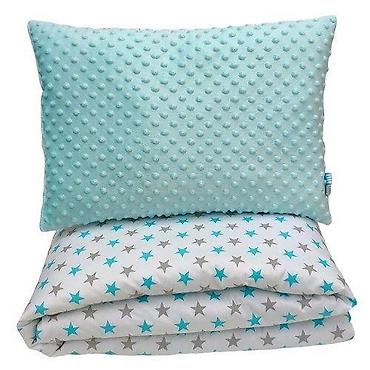 dormeo sa greskom: Dvostrani Jorgan i Jastuk 140x80 cm – Mint Zvezdice (Šifra: ) - Set — 1