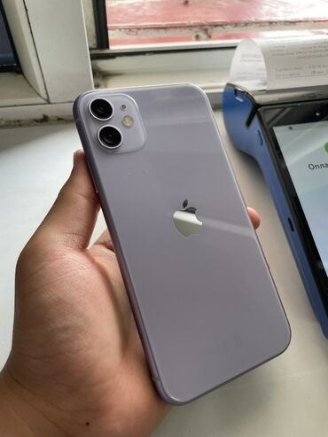 раскладные кнопочные телефоны: IPhone 11, Жаңы, 128 ГБ, Deep Purple, Коргоочу айнек, Куту