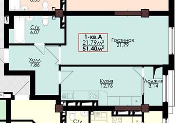 Продажа квартир: 2 комнаты, 52 м², Элитка, 11 этаж — 15