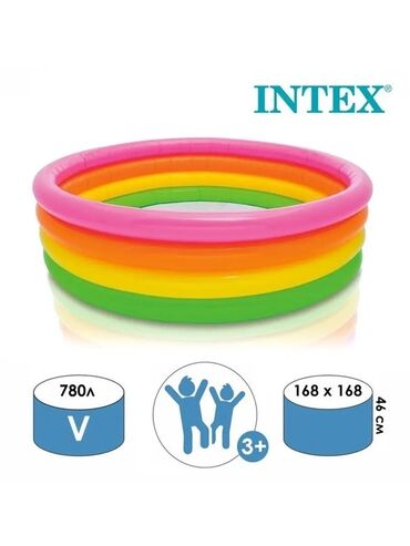 для бассеина: Надувной детский бассейн Intex ?46 см, 780 л Яркий и удобный бассейн