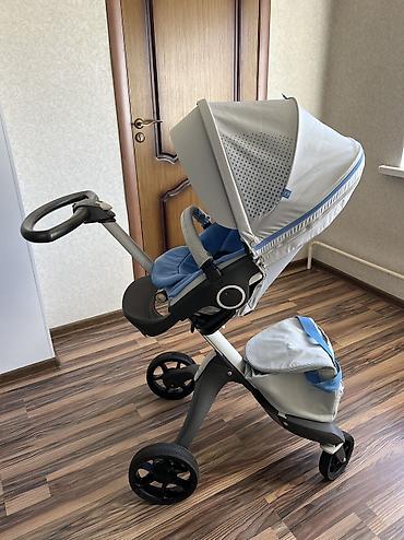 foo foo: Коляска, Stokke, цвет - Голубой, Б/у — 4