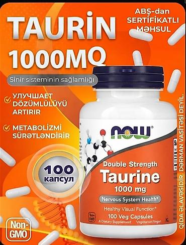 sankol dərman: NOW Foods Taurine 1000 mq – sinir sisteminin sağlamlığını dəstəkləyən — 1