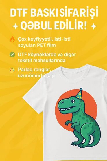 Təlim, kurslar: DTF basqı (Köynək üzərinə basqı) ✨ DTF BASKI SİFARİŞİ QƏBUL EDİLİR! ✨
