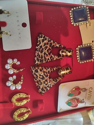 Bijuteriya dəstləri: Bijuteriya dəsti – müxtəlif aksesuarlar - Turkuaz rəngli baş bəzəyi — 24