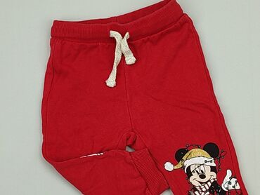 czerwone tiulowe spódniczki: Spodnie dresowe, Disney, 6-9 m, stan - Dobry