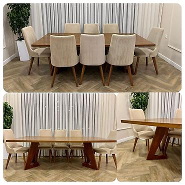 Masa desti 8 stulnan 900₼ satilir .İstehsal Turkiye .2600₼ alinib