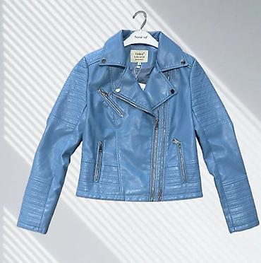 boho torbice: Ženska moto jakna od eko kože – svetloplava S i M vel — 1