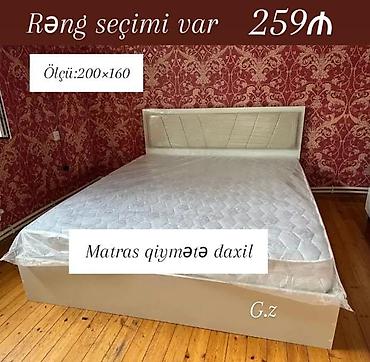 Mebel dəsti: ikinəfərlik çarpayı + matrass - Ölçü: 200 × 160 sm -