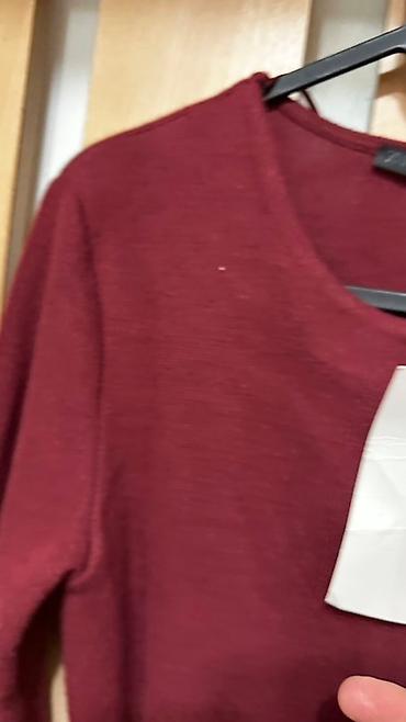 плаья: Платье винного цвета от Zara. Модель с длинными рукавами и поясом с — 5