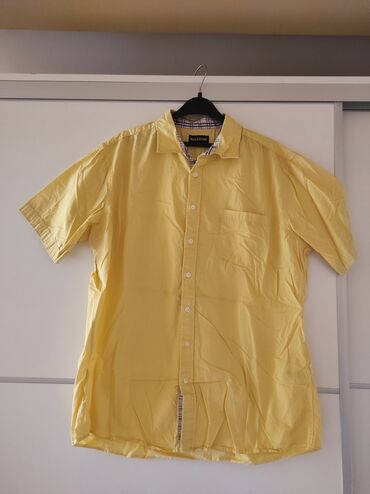 muške pamučne košulje: Shirt Short sleeves, L (EU 52), Bialcon, color - Yellow, Cotton