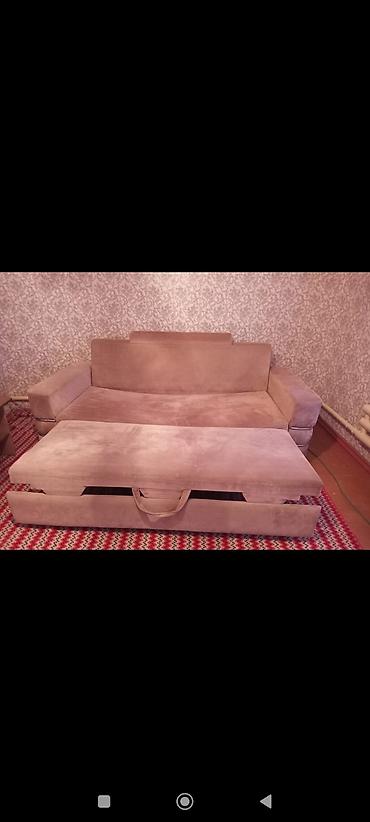 кресло диван раскладной: Раскладной диван-кровать, ткань велюр, цвет бежево-песочный. - — 1