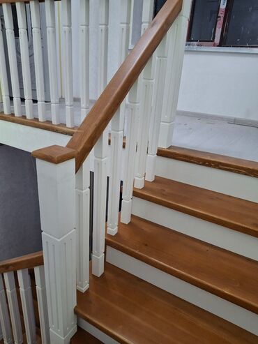 Деревянные лестницы: Деревянная лестница Для дома, Бесплатная доставка, Форма лестницы: Много-маршевая, Стиль: Классический — 7