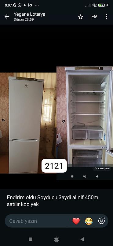 xaladenik satışı: Soyuducu – Indesit, iki kameralı - Aşağıda dondurucu bölmə, yuxarıda — 1