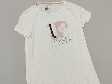 białe letnia bluzki: T-shirt, L, stan - Dobry