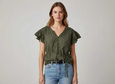 bluzki z tiulowymi rękawami reserved: Women's blouse, size M
