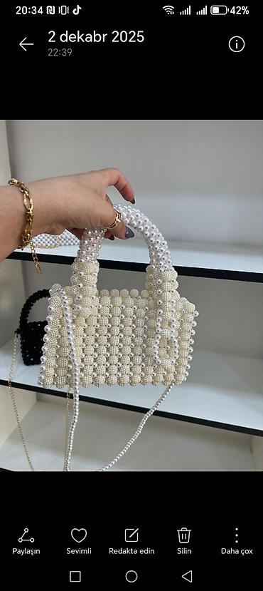 bel çantalari: Boncuklu əl işi çanta kolleksiyası - Material: yüksək keyfiyyətli — 6