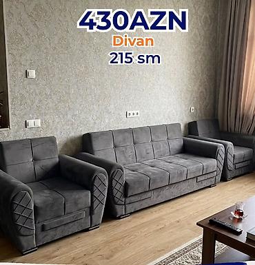 Divanlar: Divan – 215 sm - Rəng: tünd boz (antrasit) - Üslub: müasir, sadə — 1