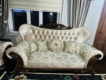 krovat 2 90: Продаю турецкий диван с 2 креслами, хорошее состояние