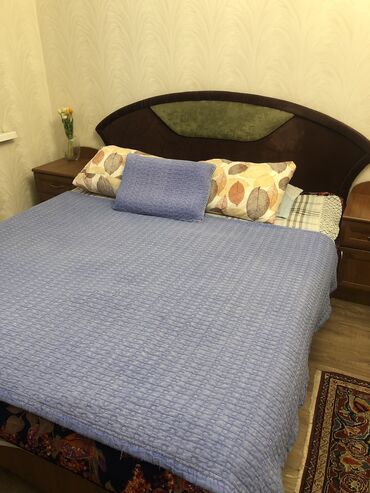 двухспальные кровати бу: Уктоочу бөлмө гарнитуру, Колдонулган, Эки кишилик керебет, Шкаф, Тумба, Өзү алып кетүү