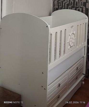 ucuz vitrin: Uşaq beşiyi – “dənizçi” dizaynı - Rəng: ağ - Material: MDF/LDSP — 4