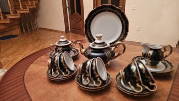 goy yumurta: Çay dəsti, rəng - Göy, Kobalt, 6 nəfərlik, Almaniya