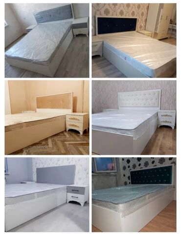 Новый, Двуспальная кровать, Без подьемного механизма, С матрасом, Без выдвижных ящиков, Азербайджан
