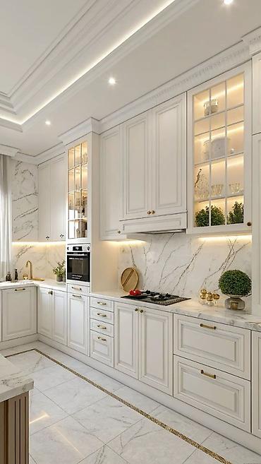 silver kitchen: Классическая кухня от 18 000 сом/м² | 3D проект бесплатно Премиальная — 1
