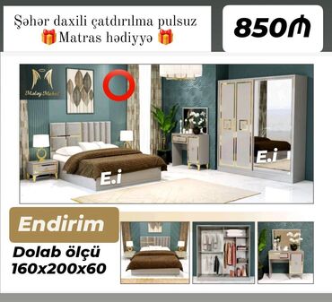 *Yataq dəsti kupe dolab qiymeti 850az* ✔️Rəng seçimi var ✔️Şəhər