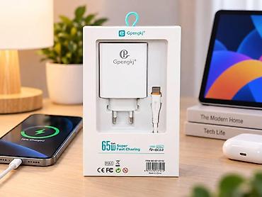 Mobil telefon və aksesuarlar: Adaptor başlığı 65w USB+TYPEC /2 m kabel Adaptor Başlığı 65W — 4