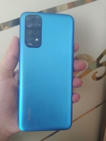 сотовый телефон fly ts113: Xiaomi Redmi Note 11, 128 ГБ, цвет - Синий, 
 Сенсорный, Отпечаток пальца, Две SIM карты