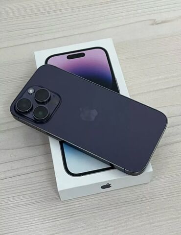 Apple iPhone: IPhone 14 Pro, Б/у, 256 ГБ, Deep Purple, Чехол, Коробка, 81 %