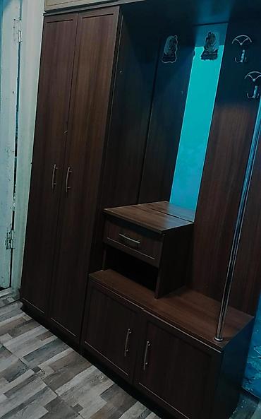 Dəhliz dolabları: Xol üçün çoxfunksiyalı dəhliz mebeli dəsti - Rəng: tünd qoz - — 1