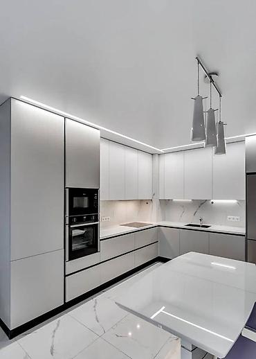 silver kitchen: Кухня от 9 000 сом/м² | 3D проект бесплатно Премиальная мебель от — 1