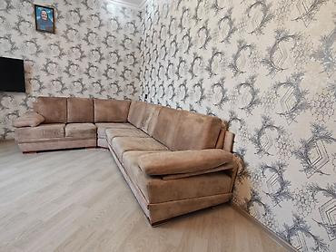 klassik divan: Künc divan və 6 nəfərlik yemək dəsti - Künc divan: L formalı, yumşaq — 5
