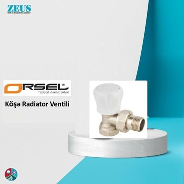 Кухонные краны: Orsel tərəfindən istehsal olunan bu künc radiator ventili, istilik