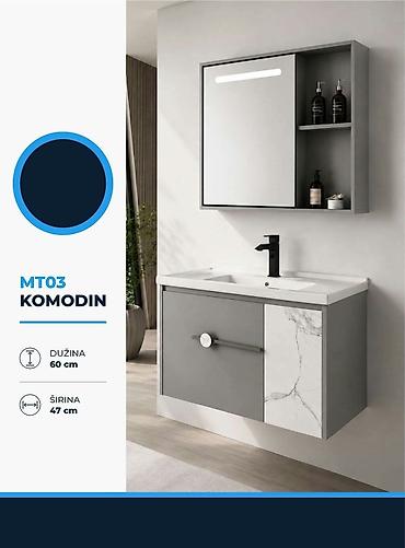 MT03 Komodin – zidni kupatilski set - Dimenzije ormarića: dužina 60