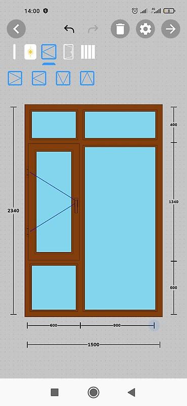 кровля крышы: Панорамный ПВХ-блок 1500×2340 мм с верхними фрамугами - Общая ширина — 1