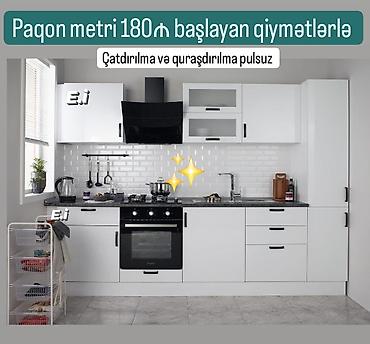 qaz şkafı: Sifarişlə mətbəx dəsti, Özü çəkən petlələr, Sadə laminat, Kredit yoxdur — 1