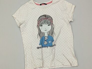 koszulka biała oversize: Koszulka, George, 9 lat, 128-134 cm, stan - Dobry