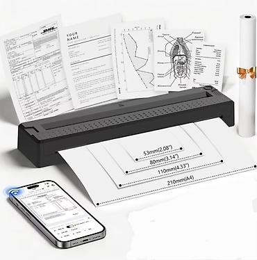 termal printer: Portativ termal printer - Çoxölçülü termal kağız dəstəyi: A4 (210×297 — 2