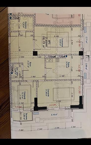 2 8: 3 комнаты, 117 м², Асанбай мкр Элитка, 17 этаж, Готовая ПСО (под самоотделку) — 10