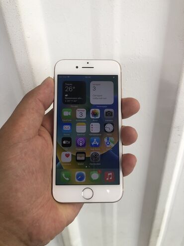 наушник для айфона: IPhone 8, Б/у, 64 ГБ, Matte Gold, Защитное стекло, 100 %