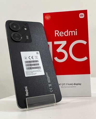 adi telefon zengleri: Xiaomi Redmi 13C, 256 GB, rəng - Qara, 
 Zəmanət, Sensor, Barmaq izi