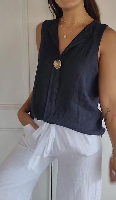 vogeli bluze: ✅Ženska bezrukavna lanena bluzica
✅1700 din — 6